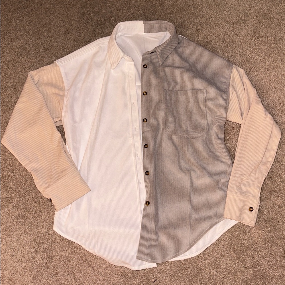 Two-Tone Button-Up Shirt